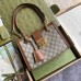 Gucci Padlock Small Shoulder Bag in GG Canvas with Brown Calfskin