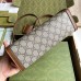 Gucci Padlock Small Shoulder Bag in GG Canvas with Brown Calfskin