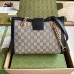 Gucci Padlock Small Shoulder Bag in GG Canvas with Black Calfskin