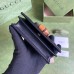 Gucci Diana Card Case Wallet In Black Calfskin