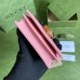 Gucci Diana Card Case Wallet In Pink Calfskin