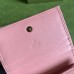 Gucci Diana Card Case Wallet In Pink Calfskin