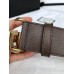 Gucci Brown Grained Leather Belt 38MM with Double G Buckle