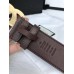Gucci Brown Grained Leather Belt 38MM with Double G Buckle