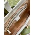 Gucci Jackie 1961 Small Bag in GG Canvas with White Leather Trim