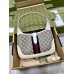 Gucci Jackie 1961 Small Bag in GG Canvas with White Leather Trim