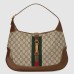 Gucci Jackie 1961 Medium Bag in GG Canvas with Brown Leather Trim