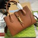 Gucci Jackie 1961 Small Tote Bag in Brown Grained Leather