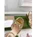 Gucci Horsebit Sandals 95mm in Metallic Gold Leather with Crystals