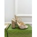 Gucci Horsebit Sandals 95mm in Metallic Gold Leather with Crystals