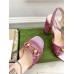 Gucci Horsebit Sandals 95mm in Metallic Pink Leather with Crystals