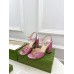 Gucci Horsebit Sandals 95mm in Metallic Pink Leather with Crystals