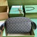 Gucci Mens Ophidia Medium Crossbody in Grey GG Supreme Canvas