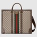 Gucci Mens Ophidia Large Tote Bag in Beige GG Supreme Canvas