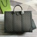 Gucci Mens Ophidia Large Tote Bag in Grey GG Supreme Canvas