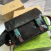 Gucci Mens Messenger Bag in Black GG Crystal Canvas