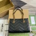 Gucci GG Marmont Small Tote in Black Chevron Calfskin