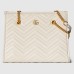 Gucci GG Marmont Medium Tote in White Chevron Calfskin