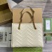 Gucci GG Marmont Medium Tote in White Chevron Calfskin
