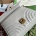 Gucci GG Marmont Mini Top Handle Bag in Light Grey Chevron Calfskin