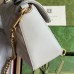 Gucci GG Marmont Mini Top Handle Bag in Light Grey Chevron Calfskin