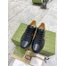 Gucci Womens Ace Sneakers in Black Leather with Bee