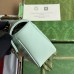 Gucci GG Marmont Mini Shoulder Bag in Pale Green Chevron Leather
