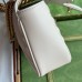 Gucci GG Marmont Mini Shoulder Bag in Light Grey Chevron Leather