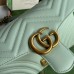 Gucci GG Marmont Small Shoulder Bag in Pale Green Chevron Leather