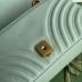 Gucci GG Marmont Small Shoulder Bag in Pale Green Chevron Leather