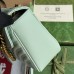 Gucci GG Marmont Small Shoulder Bag in Pale Green Chevron Leather