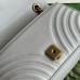 Gucci GG Marmont Small Shoulder Bag in Light Grey Chevron Leather