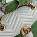 Gucci GG Marmont Small Shoulder Bag in Light Grey Chevron Leather