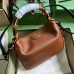 Gucci Diana Small Shoulder Bag in Brown Cuir Leather