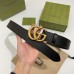 Gucci Black Grained Leather Belt 38MM with Double G Buckle