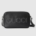 Gucci Mini messenger Bag in Black Grained Leather