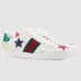 Gucci Womens Ace Sneakers in White Leather with Stars