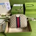 Gucci Ophidia GG Small Shoulder Bag in Canvas with White Leather