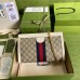 Gucci Ophidia GG Small Chain Bag in GG Canvas with White Leather