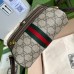 Gucci Ophidia Mini Camera Bag in Canvas with Brown Leather Trim