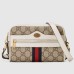 Gucci Ophidia Mini Camera Bag in Canvas with White Leather Trim