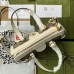 Gucci Ophidia Small Tote Bag in GG Canvas with White Leather