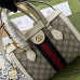 Gucci Ophidia Small Tote Bag in GG Canvas with White Leather