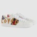 Gucci Womens Ace White Sneakers with Loved Embroidered