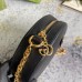 Gucci Ophidia GG Mini Round Shoulder Bag in Black Leather