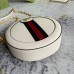 Gucci Ophidia GG Mini Round Shoulder Bag in White Leather