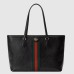 Gucci Ophidia GG Medium Tote Bag in Black Leather