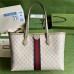 Gucci Ophidia GG Medium Tote Bag in White Supreme Canvas