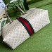 Gucci Ophidia GG Medium Tote Bag in White Supreme Canvas
