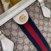 Gucci Ophidia GG Medium Tote Bag in GG Canvas with White Leather